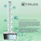 TIRUSSS Hydroponic Growing System Kit, Aeroponic Tower 50 Hole Garden Vertical Vegetable Planting System with Pump and Mobile Water Tank