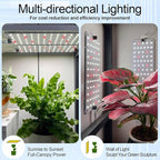 DOMMIA Panel Grow Light for Indoor Plants, 20W Ultra-Thin Full Spectrum LED Grow Light for Shelf & Cabinet, Dimmable with 6/12/16H Timer, Cold White, 2-Pack