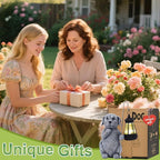Qeeman Solar Dog Garden Statue: Weatherproof Resin Figurine with Warm Glow Lantern - Outdoor Decor for Yard Pathway Patio Porch Balcony - Gifts for Mom Grandma Dog Lovers