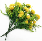Artificial Dandelion Flowers Fake Plants Plastic Greenery Simulated Faux Flower for Outdoor Indoor Home Decor Garden Bathroom Office Party Wedding Bouquet Vase Planter Filler Decoration Yellow 4 Pack
