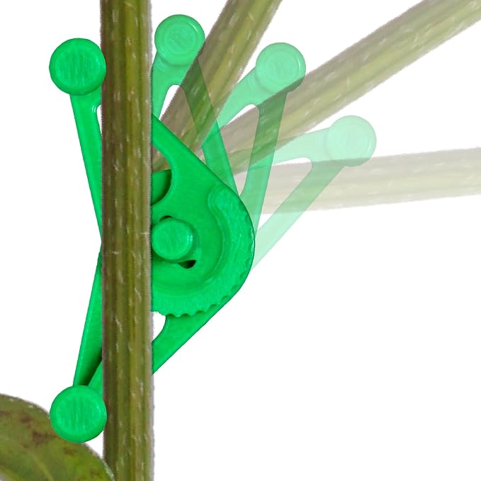 Bendies LST Plant Training Clips 15 Pack - v2.0 Adjustable Low Stress Green Support Clips for Stem Bending, Grow Tent, Plant Ties & Gardening Accessories
