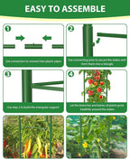8 Pack Tomato Cages for Garden, 51in*13in Adjustable Tomatoes Plant Stakes Support Cages Trellis, Garden Trellis for Vegetable Flowers Fruits Climbing Plants- 20 Binding Wires Included