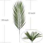 Artificial Palm Leaves Stem, Fake Tropical Palm Tree Leaf Plastic Greenery Plants Faux Areca Stems Jungle Boston Decoration for Indoor Outdoor Wedding Birthday Party Arrangement Table DIY Decor 12 Pcs