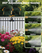240FT Drip Irrigation System for Garden with 36 Nozzles –360° Adjustable Misting Nozzles, Quick-Connect Design, Ideal for Raised Beds, Lawns, Greenhouses & Outdoor Cooling