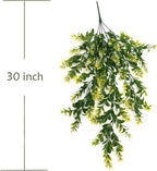 PASYOU Fake Hanging Vines, Artificial Plants Plastic Leaves Faux Vine Greenery Ivy Plant for Indoor Outdoor Garden Office Bathroom Decor Wedding Party Christmas Baskets DIY Decoration Yellow 2 Pack