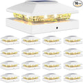 VOLISUN 4x4 Solar Cap Lights 16-Pack, Outdoor Waterproof for Wooden/Vinyl Posts, White Deck Lights Solar Powered, Warm White for Garden/Patio/Porch