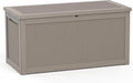 320 Gallon Resin Deck Box, Grey Outdoor Storage Box, Waterproof UV Resistant with Hydraulic Rod & Stable Structure, Great for Patio, Garden and Pool(Gray)