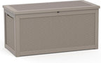320 Gallon Resin Deck Box, Grey Outdoor Storage Box, Waterproof UV Resistant with Hydraulic Rod & Stable Structure, Great for Patio, Garden and Pool(Gray)