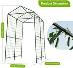 Metal Garden Arch Trellis for Climbing Plants Outdoor, 7.1FT Extra Tall Cucumber Trellis for Raised Bed, Plant Trellis for Vegetable Fruit Flower Vine（Black）