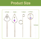 4 Pack Small Trellis for Potted Plants, Metal Garden Trellis for Indoor Outdoor, Plant Trellises for Climbing Vine Ivy Flower, with Crystal Sun Catcher