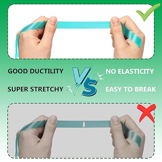 Stretch Tie Tape Roll, 2 Pack Total 300 Feet 1/2" Garden Tie Tape Thick Sturdy Garden Plant Ties Green Vinyl Plant Ribbon Gardening Tools Green Garden Roll for Indoor Outdoor Patio Plant Use