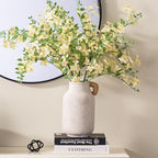Ceramic Flower Vase Home Decor - 10.6 inch Tall Large White Rustic Table Flowers Vases with Handle Living Room Bedroom Plant Decoration Farmhouse Vintage for Kitchen Shelf Office Coffee Dining Desk