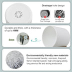 WSMKSZ 5 Pack Cylindrical Flower Pots with 7/6.5/6/5/4 inch, Modern Small Plastic Plant Pots with Drainage Holes & Saucers, Round Planter Pots for Outdoor, Indoor & Office Decor (White Brown)