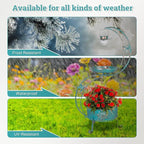 DREAMSOUL Bird Bath with Flower Planter Pedestal, 36" Bird Baths for Outdoors with Solar Lighting Lamp, Vintage Birdbath for Garden Yard Patio Lawn Decor