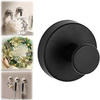 Suction Cup Hooks for Wreaths on Glass, Suction Cup Hooks for Inside Shower, Wreath Hangers for Front Doors, Metal Towel Hooks for Showers Bathrooms Mirrors (1, Black)
