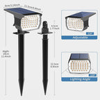 WENATY Solar Spot Lights Outdoor Waterproof IP65, 6 Pack Landscape Spotlights with 46 LEDs, 3 Modes Auto On/Off Solar Powered Flood Lights for Outside Pathway, Yard, Garden, Walkway (Warm White)