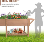 ketive Raised Garden Bed with Legs Outdoor,Elevated Garden Box,Storage Shelf, Protective Liner for Backyard,Patio,Balcony,80x23x30in (Brown)