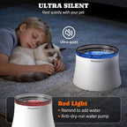 Pawtners Pet Dog Water Fountain with Vortex Filter, 1 Gal/3.5L Water Bowl Dispenser for Medium Small Dog/Cat, Automatic No Spill Cat Fountain for Inside, Deep Drinking Area and Quiet Pump, 6.7" H
