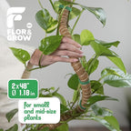 2 Pack 48" Sturdy Easy to Use Moss Pole Monstera Plant Support Stakes - Plant Stakes for Indoor Plants, Moss Poles for Climbing Plants, Tutores para Plantas Trepadoras Monstera Support Sticks