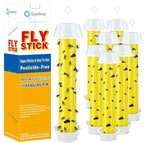 Qualirey 8 Pcs Fly Traps for Indoor Outdoor Hanging Fruit Fly Stick Trap Sticky Mosquito for Home Insect 10 x 2.5 Inches (Novel-1,Yellow and Black)