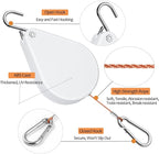 WROSWT Upgraded Retractable Plant Hanger,Plant Pulleys for Hanging Plants,Easy to Raise and Lower,Auto Lock,Heavy Duty,Adjustable Hook for Garden Baskets Pots,Birds Feeder,(3Pcs,White)