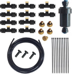 Reptile Terrariums Misting Accessories kit, Reptile Mister Nozzles, with 10 Misting Nozzle, 5 Brass Plugs, 3 Plugs, 1 Misting System Filter, 16ft 1/4 inch Tube, Black