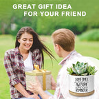 Cute Succulent Planter, Flower Cactus Plant Pot Gifts, Thank You Inspirational Gifts for Women Men Coworkers Teachers Plant Lovers, Office Home Windowsill Indoor Decor (No Plants)