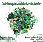 Halatool 2.2LB Natural Green Agate Stones for Aquarium Gravel & Fish Tank 0.35-0.6 Inch Decorative Pebbles for Succulent Rocks DIY Landscaping Indoor Plants Vase Fillers