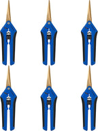 VIVOSUN 6-Pack 6.5 Inch Gardening Scissors Hand Pruner Pruning Shear with Titanium Coated Curved Precision Blades