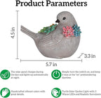 mocosa Solar Garden Statues Bird and LED Lights Birthday Gifts for Women Mom Grandma Solar Outdoor Cat Decor for Outside,Outdoor Solar Lights for Yard, Garden and Patio, Unique Gift for Women
