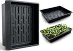 RooTrimmer Seed Starter Tray, 10 Packs Plant Tray, Durable Plastic Growing Trays, Stackable Seedling Starter Trays Perfect for Indoor, Outdoor, Greenhouses, 16.5" L x 13.2" W x 2.8" H - Black
