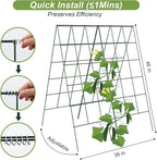 Amoskey Cucumber Trellis, Garden Trellis for Climbing Plants Outdoor, Foldable A-Frame Trellis, Cucumber Trellis for Raised Bed for Cucumbers, Peas, or Tomatoes (Green, Bold Large Grid 46''H*36'W)