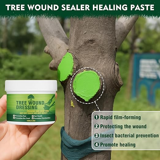 Tree Wound Sealer, Tree Pruning Sealer, Grafting, Pruning, and Wound Care for Damaged Trees, Used for Natural Wound Repair of Bonsai, Fruit Trees, Roses, and Bonsai, Waterproof Protection
