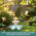DDcafor Solar Water Fountain Pumps Hanging Bird Bath Fountain Solar Powered Cascading Bird Bath Water Fountain 3 Tier Bird Bath Solar Pump for Fountain