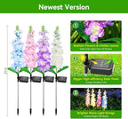 KOOPER Solar Lights Outdoor Garden Decor, 8 Pack Upgraded Delphinium Solar Garden Lights with 72 LEDs, Vivid Flowers Outdoor Waterproof for Landscape Patio Yard Decor