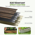 G GOOD GAIN Round Raised Garden Bed - 3Pcs 2x2x1ft Galvanized Steel Planter Boxes Outdoor with Rubber Edge Trim | Metal Raised Beds for Gardening Vegetables Flowers Fruits Herbs (Wood Grain)