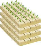 Legigo 1.2 Inch Rockwool Cubes Seed Starter Plugs for Hydroponics, RockWool Planting Grow Cubes for Hydroponic Tower Garden Soilless Cultivation Plants Germination Cutting Clone (4 Sheet, 144 Plugs)
