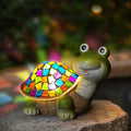MININOVA Solar Mosaic Turtle Statues Outdoor Garden Decorations Kids Solar Light for Outside Home Decor Gifts for Kids Women Retirement Housewarming Christmas