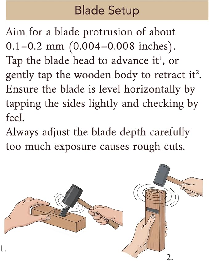 Wazakura Japanese Hand Plane (Kanna) for Smoothing, Woodworking Tool, Made in Japan (58mm)