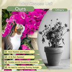 Artificial Flowers for Outdoors Fake Fuchsia Bougainvillea Hanging Flower Decoration, 2Pcs Realistic Faux Silk Plants Long Trailing Vines, Spring Decor for Porch Patio Balcony Planter Yard