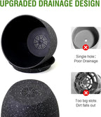 WSMKSZ Plant Pots 10/9/8 inch, Set of 3 Modern Decorative Plastic Planters with Drainage Holes and Saucers for Garden House Plants, Flower Pots for Indoor Outdoor Plants, Speckled Black