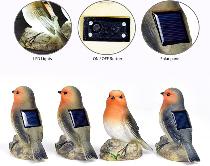 Solar Bird Garden Statue with Lights, for Mom Grandma, Waterproof Outdoor Decor for Yard Patio Lawn, Unique Garden Gifts for Mom Women