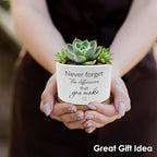 Coworkers Leaving Gifts Plant Pots, Boss Appreciation Gifts Succulent Planters, Never Forget The Difference You Make Ceramic Plant Flower Pots for Home Office Desk Table Shelf(No Plants)