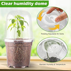 RooTrimmer 6 Inch Clear Humidity Dome, 30 Pcs Adjustable Plant Pot Domes Compatible with 6" Nursery Pots, Reusable Transparent Grow Dome Cover for Seed Starter Pots Outdoor Gardening Plant Growth