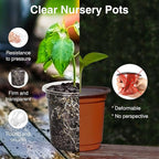 Bonviee 36 Packs 7/5/4/3.5 Inch Clear Nursery Pots for Plants, Reinforced Clear Nursery Pots with Drainage Hole,Transparent Plastic Plant Pot Seedling Planter Seed Starter Flower