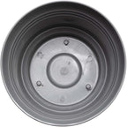 Bloem Saturn 14" Charcoal Round Resin Planter Pot with Snap-in Saucer for Indoor and Outdoor Gardening