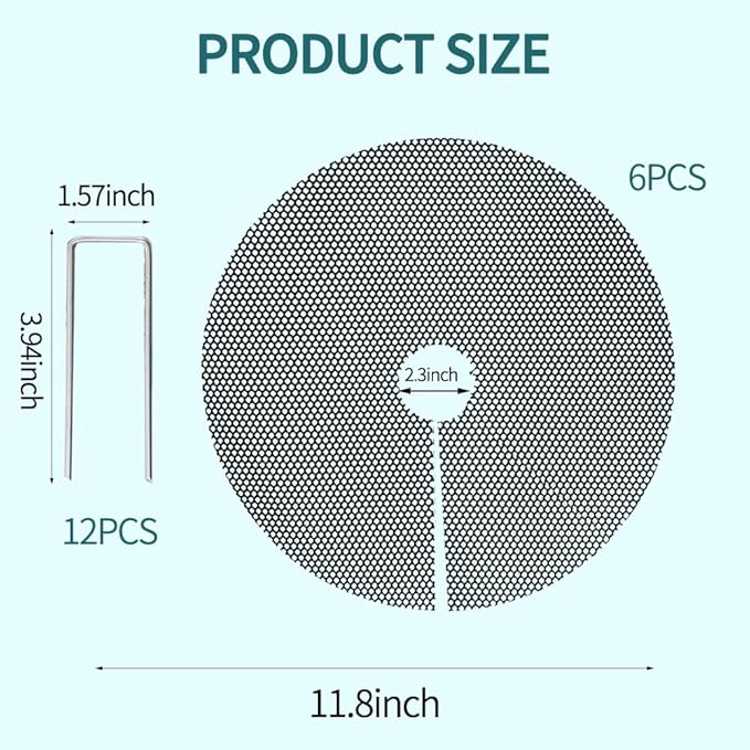 6Pcs 11.8 Inch Plant Pot Protector from Cats, Cuttable Indoor Plant Protector from Animals with 12 Ground Stakes