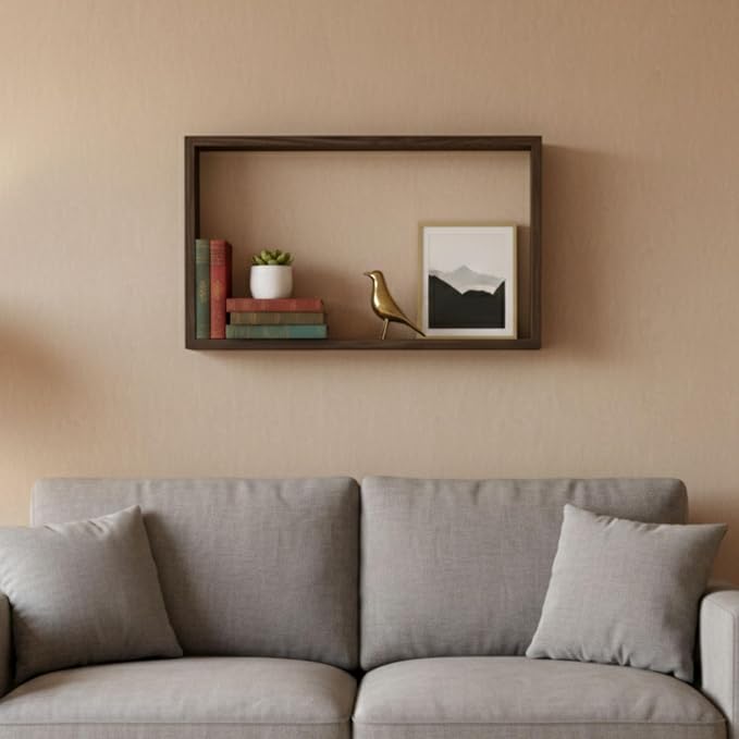 LaLaGreen Wooden Floating Shelves (13-Piece Set) Wall Mounted Plant Shelf, Planter Boxes for Indoor Plants, Decorative Wood Display Shadow Box Kitchen, Bathroom, Bedroom, Living Room, and Home Decor