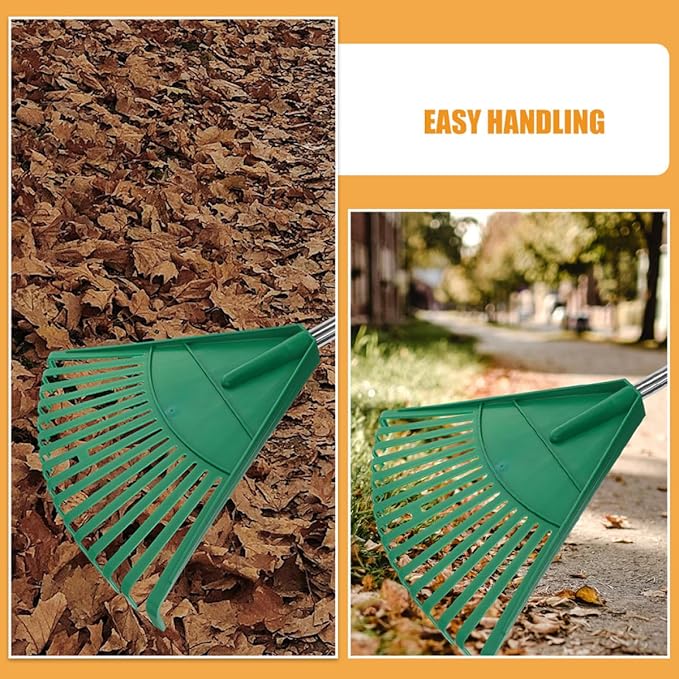 Beaupretty 2pcs Plastic Garden Rake Head Replacement for Leaf Collecting and Lawn Cleaning, Green Outdoor Tool for Gardening and Landscape Debris Removal