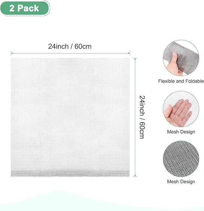M METERXITY 2-Pack 15 Gallon Plant Root Protector 24x24 Inch, Stainless Stainless Root Guard Baskets Wire Mesh Garden Protection Netting for Tree/Tubers/Crops/Flower/Vegetables/Fruit
